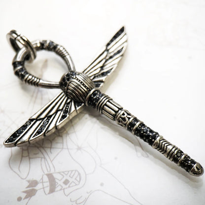 Eternal Essence Ankh & Scarab Silver Pendant