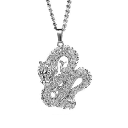 Golden Ember Zircon Dragon Pendant
