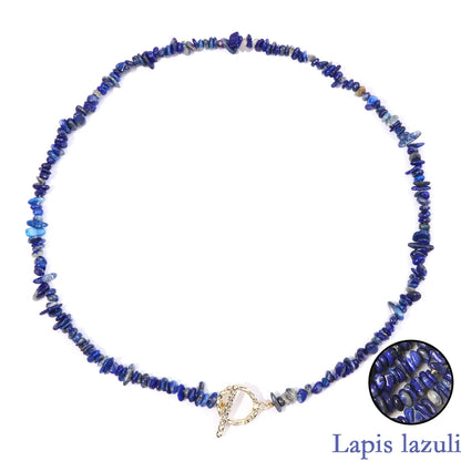 Healing Bohemian Gem Gravel Natural Semi-precious Stone Necklace Women's Fashion Necklace Jewelry Collares Para Mujer Female