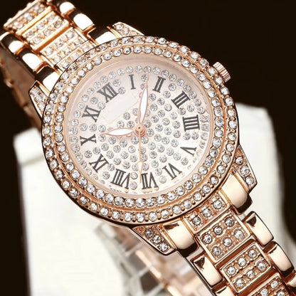 Top NEW Luxury Full Diamond Watch for Women Elegant Brand Quartz Steel Watches Ladies Zircon Crystal Fashion Wristwatch Clock