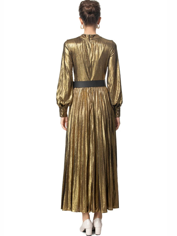 Golden Hour Pleated Gown