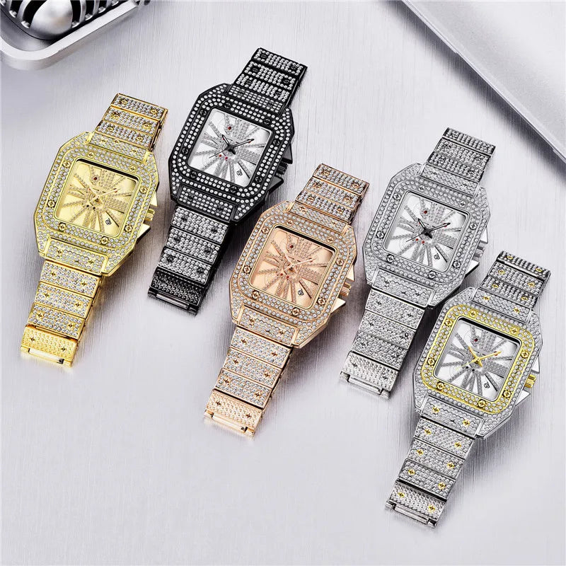 Diamond Quartz Watch Montres de Marque de Luxe