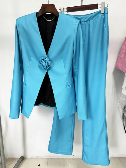 Ocean Bloom Tailored Suit Set