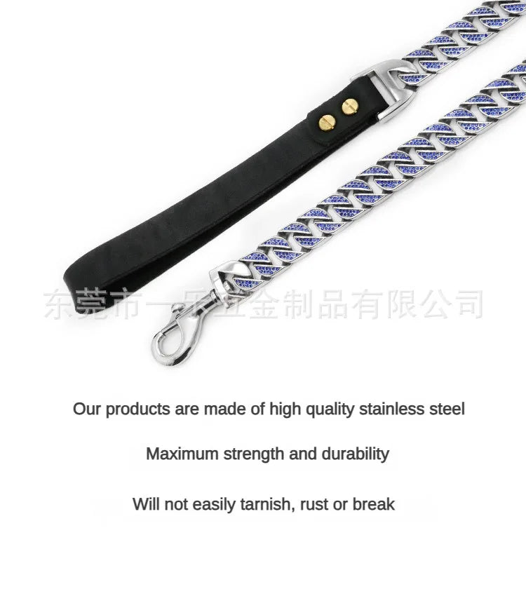 32MM Stainless Steel Pet Supplies Dog Collar Bully Dog Fighting Bully Dog Collar Durbin Cuban Chain Traction Leash Chain