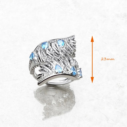 Blue Phoenix Wing 925 Sterling Silver Ring