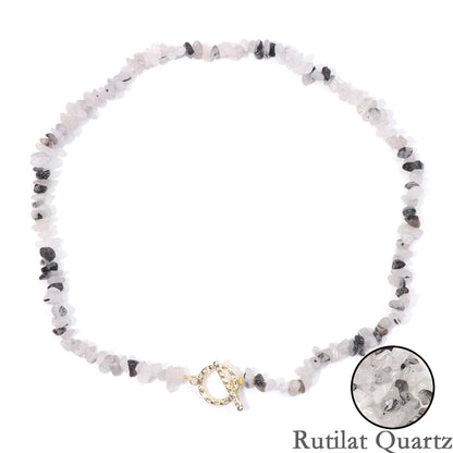 Healing Bohemian Gem Gravel Natural Semi-precious Stone Necklace Women's Fashion Necklace Jewelry Collares Para Mujer Female