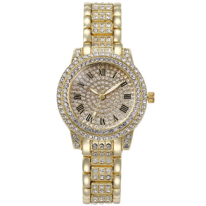 Top NEW Luxury Full Diamond Watch for Women Elegant Brand Quartz Steel Watches Ladies Zircon Crystal Fashion Wristwatch Clock