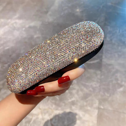 Car Luxury Diamond Glasses Case Women Fashion Glitter Reading Myopia Sunglasses Protector Cover Pressure Glasses Storage Box