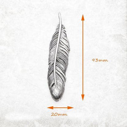 Pendant Black Feather Fashion Jewelry Europe Vintage Accessories 925 Sterling Silver Gift For Woman & Men