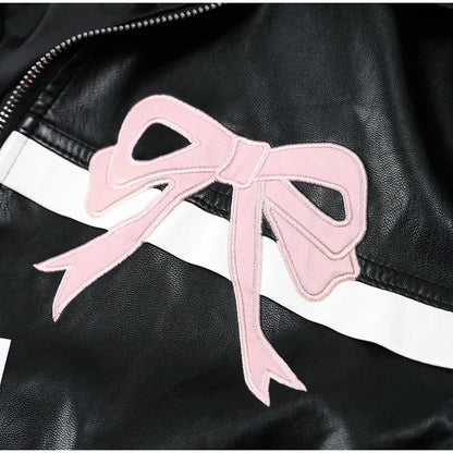 Women Lace Up Bow Jacket