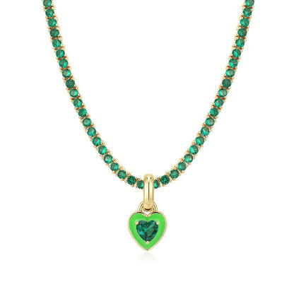 Heart Tennis Necklace