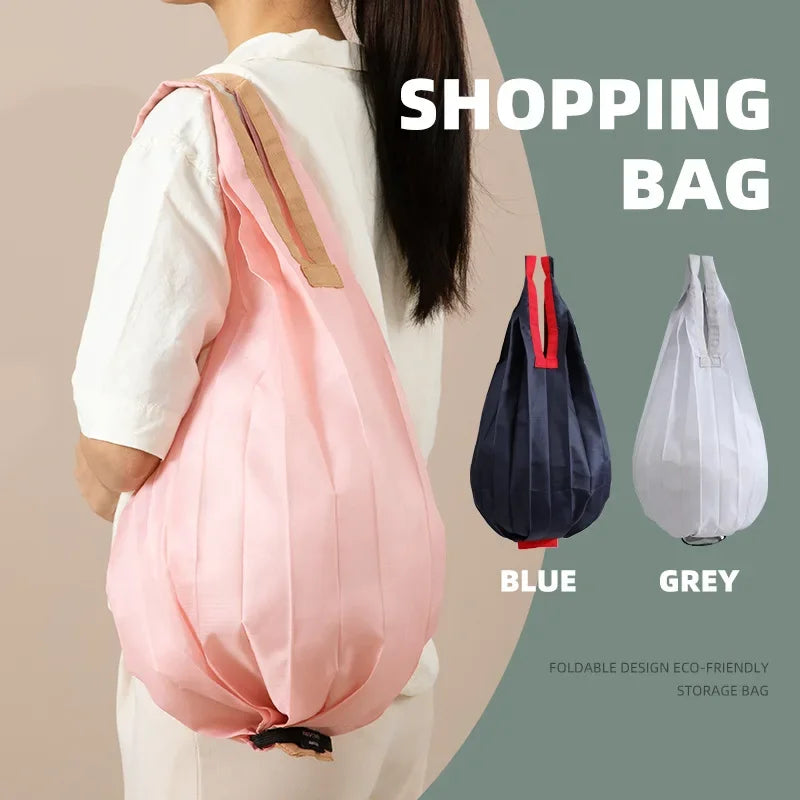 Reusable Shopping Bags Large Portable Eco-Friendly Foldable Shoulder Bag Handbag Pocket Totes Bag Folding Grocery Pouches