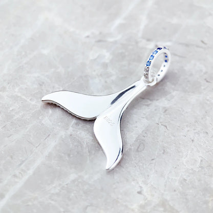 Blue Tail Fin Pendant 925 Sterling Silver