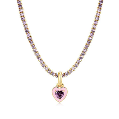 Heart Tennis Necklace