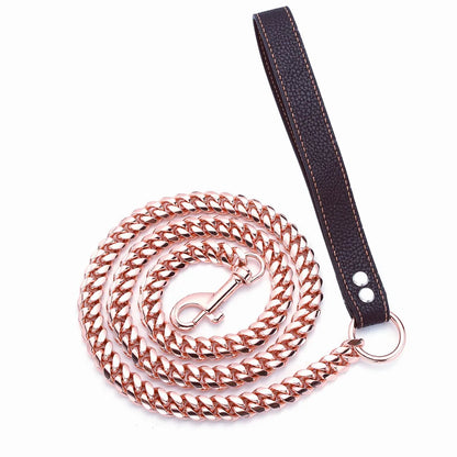 Stainless Steel Cuban Link Totem Dog Leash