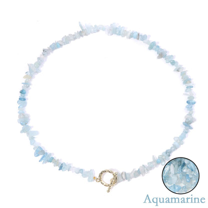 Healing Bohemian Gem Gravel Natural Semi-precious Stone Necklace Women's Fashion Necklace Jewelry Collares Para Mujer Female