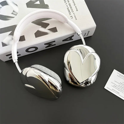 3D Love Heart Electroplating Protective Case For Airpods Max