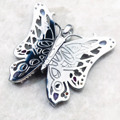 Colouful Butterfly Pendant 925 Sterling Silver