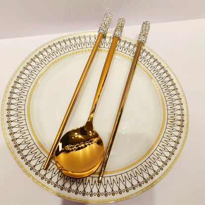 Starlight Sparkle Celestial Radiance Crystal-Encrusted Cutlery Set