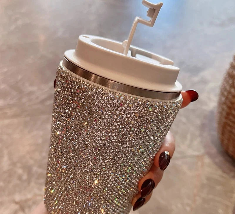 Rhinestone Stainless Steel Insulated Coffee Cup