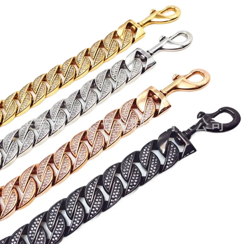 32MM Stainless Steel Pet Supplies Dog Collar Bully Dog Fighting Bully Dog Collar Durbin Cuban Chain Traction Leash Chain