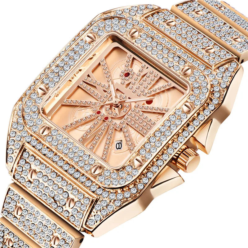 Diamond Quartz Watch Montres de Marque de Luxe