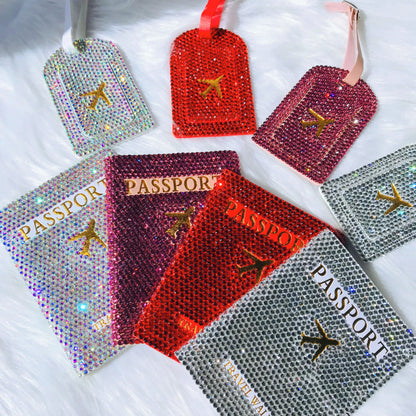 Radiant Voyage Bling Luggage Tag & Passport Holder Set
