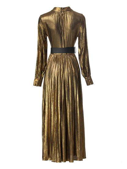 Golden Hour Pleated Gown