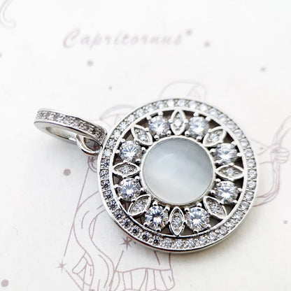 White Stone Pendant 925 Sterling Silver