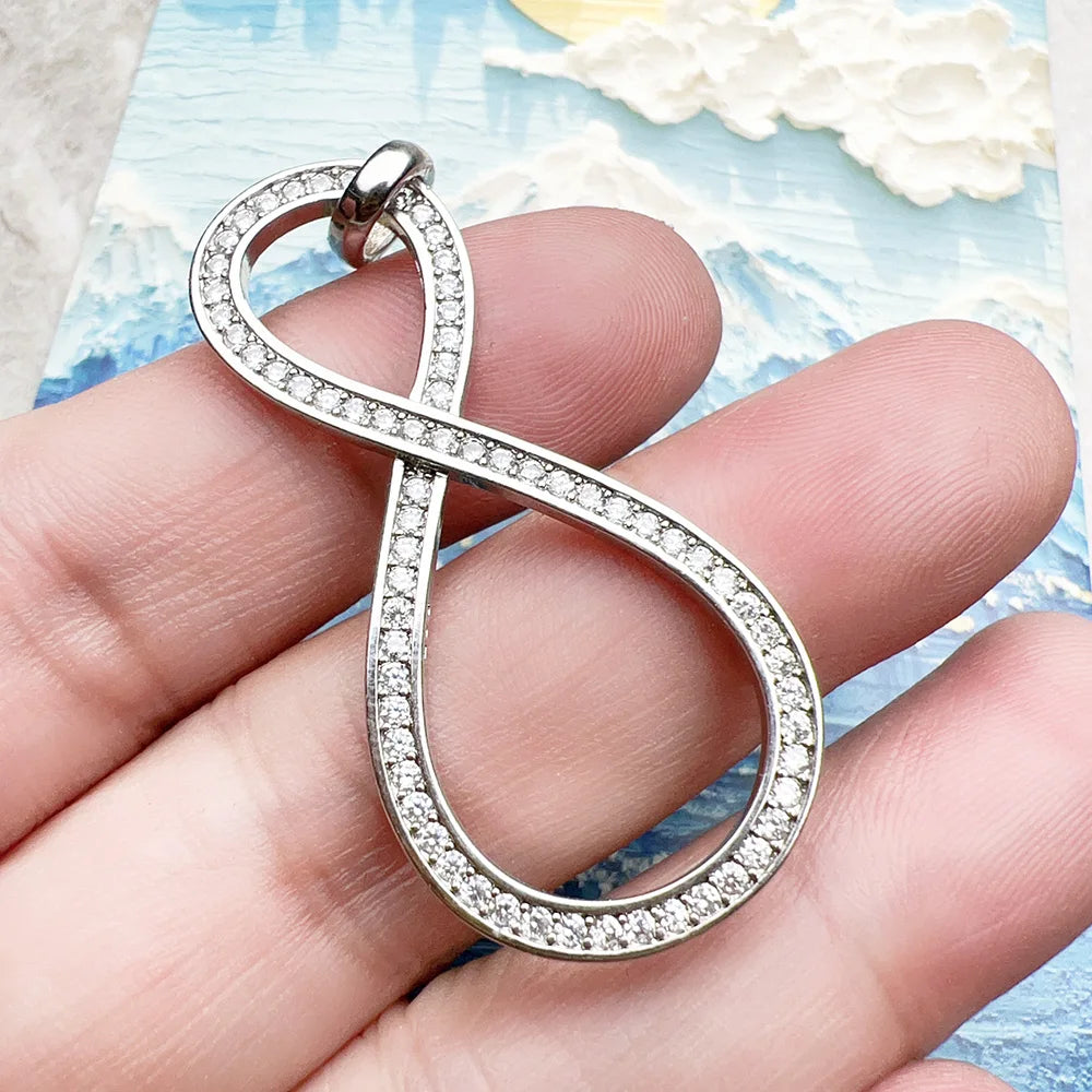 Pendant Large Infinity Summer Brand New Fine Jewelry Europe 925 Sterling Silver Trendy Gift For Women