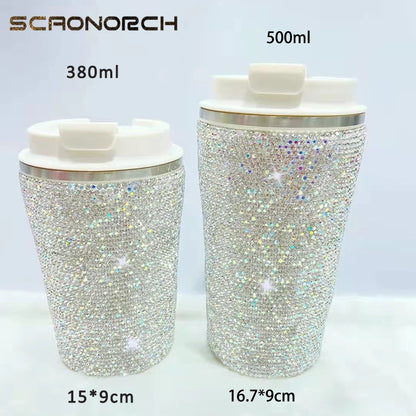 Rhinestone Stainless Steel Insulated Coffee Cup