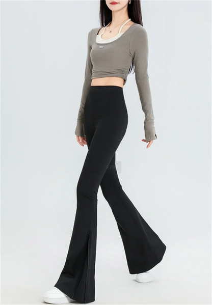 Zipper Bell Bottom Pant