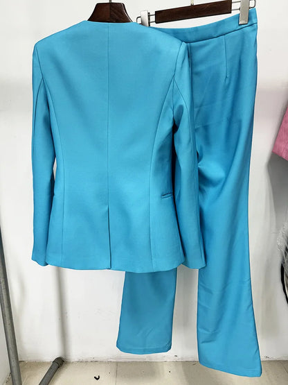 Ocean Bloom Tailored Suit Set