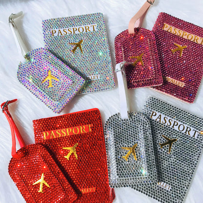 Radiant Voyage Bling Luggage Tag & Passport Holder Set