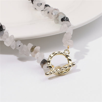 Healing Bohemian Gem Gravel Natural Semi-precious Stone Necklace Women's Fashion Necklace Jewelry Collares Para Mujer Female