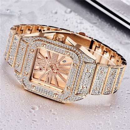 Diamond Quartz Watch Montres de Marque de Luxe