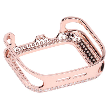 Carved Copper Luxury Bumper for Apple Watch Case 44/40mm 42/38mm Diamond  7 SE/6/5/4/3/2 45 41 mm