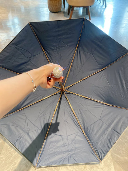 Glam Luxe Crystal Handle Umbrella