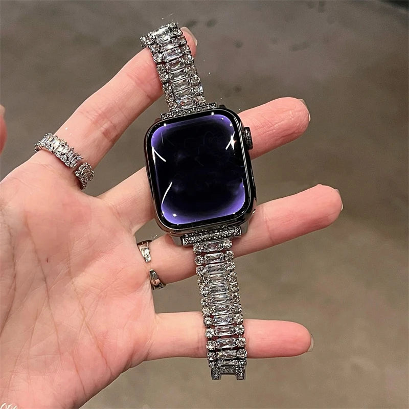 Glitter Diamond Metal Strap For Apple Watch